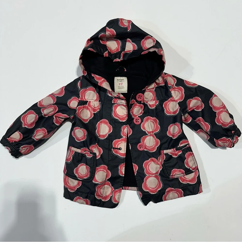 Old Navy floral rain jacket size 2T